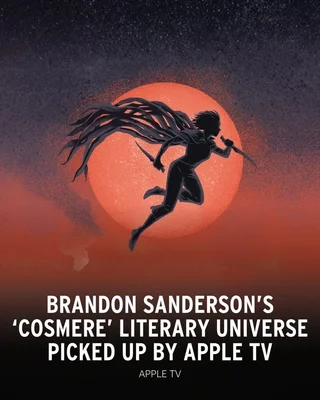 Brandon Sanderson announces the Cosmere adaptation deal, signaling new fantasy projects for Apple TV+.