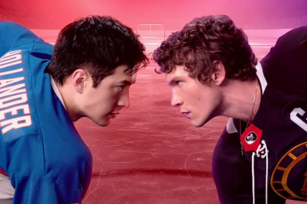 Crowd at a Heated Rivalry themed party.