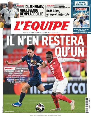 La une du journal L'Équipe datée du mercredi 25 février 2026, évoquant la carrière de Johan Micoud.