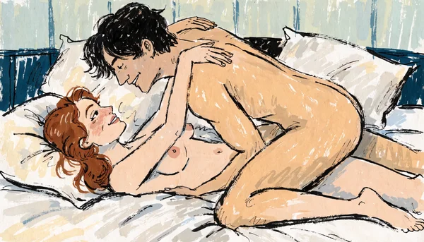 Pénétration vaginale en position du missionnaire modifié, corps serrés l'un contre l'autre