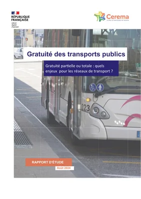 Couverture du rapport du Cerema analysant la gratuité des transports.
