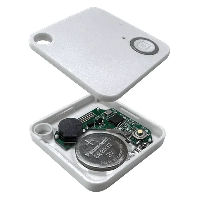 Composants internes d'une balise de suivi Bluetooth intelligente.