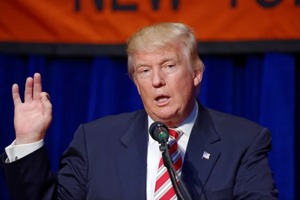 Donald Trump pointant du doigt face à la caméra.