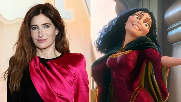 Kathryn Hahn et le personnage animé Mère Gothel.