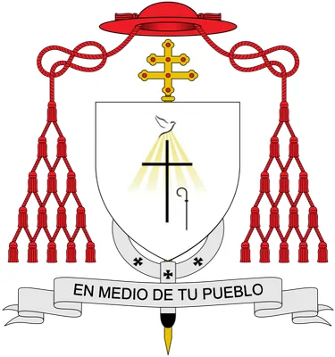 Armoiries héraldiques du cardinal Víctor Manuel Fernández avec la devise « EN MEDIO DE TU PUEBLO ».