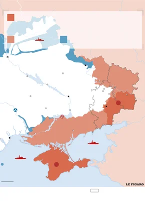 Carte topographique avec marqueurs de combats autour de Sieverodonetsk.
