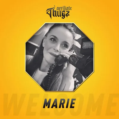 Graphique promotionnel de Marie avec le texte 'affiliate Thugz'.