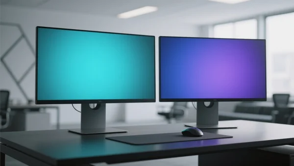 Interface de bureau affichant deux fenêtres côte à côte, une fenêtre de chat avec ChatGPT à gauche et une fenêtre avec Google Gemini à droite, avec un curseur de souris effectuant une copie entre les deux, flou d'arrière-plan moderne