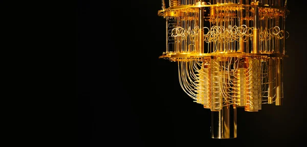 Dispositif mécanique doré d'un ordinateur quantique