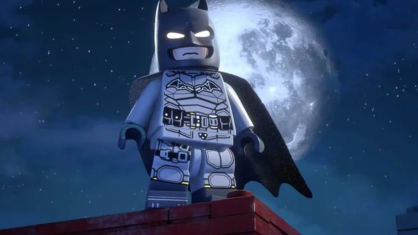 Batman dans une scène nocturne du film LEGO Batman : L'Héritage du Chevalier Noir