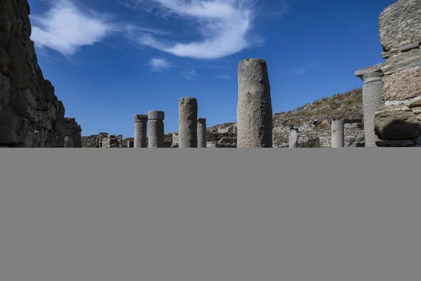 Vestiges de colonnes antiques illustrant la vulnérabilité des sites archéologiques grecs.