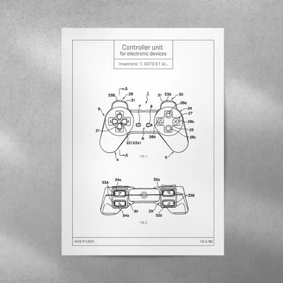 Dessins de brevet pour une manette de jeu par T. Goto et ses collaborateurs.