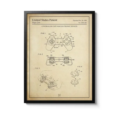 Affiche du brevet déposé par Teiyu Goto pour une manette de jeu.