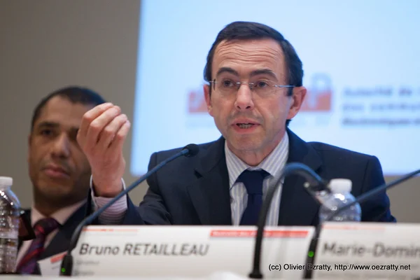Bruno Retailleau intervenant lors du colloque ARCEP sur la neutralité des réseaux.
