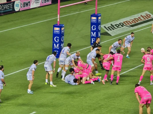 Rencontre de Top 14 entre le Stade français et l'ASM Clermont Auvergne au Stade Jean-Bouin le 26 octobre 2024.