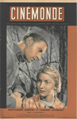 Couverture Cinémonde de 1939 avec Jean-Pierre Aumont et Corinne Luchaire pour le film 'Le Déserteur'.