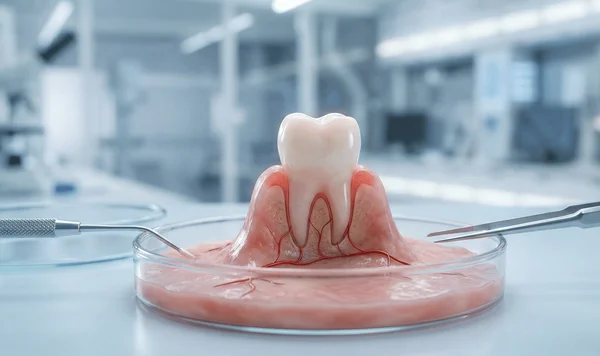 Un praticien examinant la cavité buccale d'un patient avec un miroir dentaire.