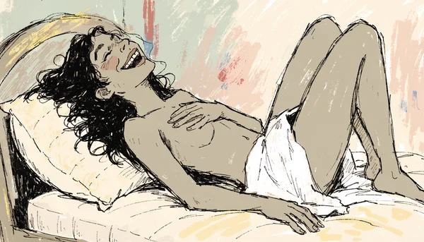 Gros plan sur un visage rayonnant de bonheur, les yeux fermés et un sourire sincère, capturant un moment de joie intense et de soulagement