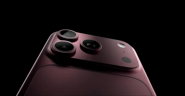 Le module photo d'un iPhone 18 Pro bordeaux, une couleur qui pourrait surprendre.