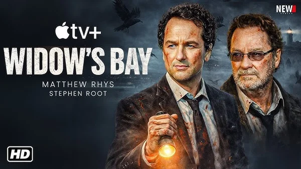 Affiche officielle de Widow's Bay sur Apple TV+ mettant en avant l'atmosphère sombre de la série.