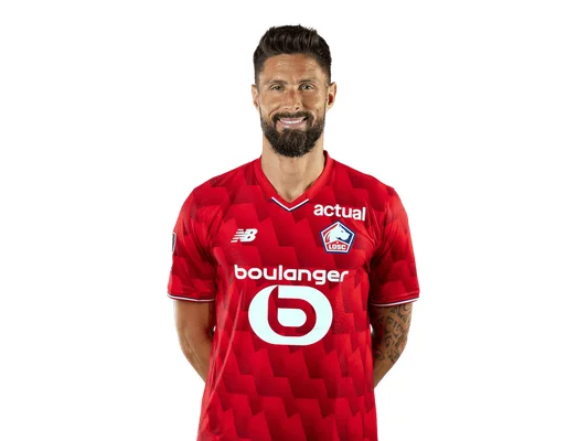 Olivier Giroud en tenue officielle du LOSC Lille.