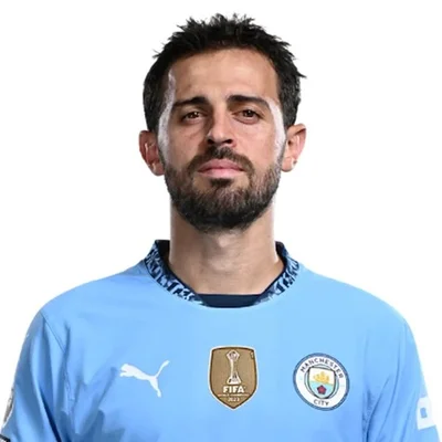 Portrait officiel de Bernardo Silva sous les couleurs de Manchester City.