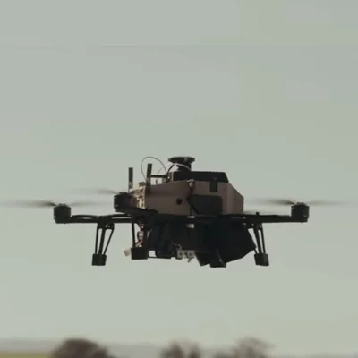 Un drone quadricoptère de Scout AI conçu pour les opérations de guerre non habitées.