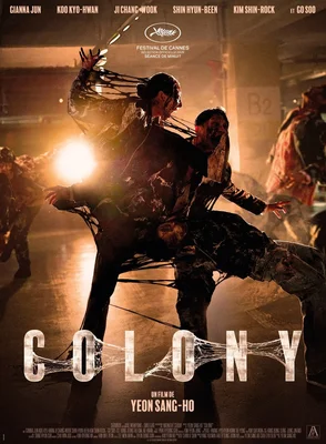 Affiche promotionnelle de 'Colony' mettant en scène des zombies et les acteurs principaux.