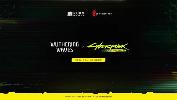 Annonce officielle du crossover Wuthering Waves × Cyberpunk: Edgerunners prévu pour 2026.