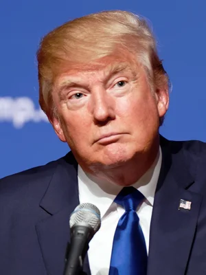 Donald Trump lors d'un discours à la New Hampshire Town Hall, en août 2015.