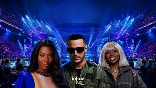 Aya Nakamura, DJ Snake et Theodora devant l'arène de l'Esports World Cup 2026