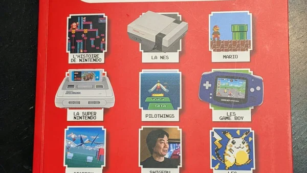 Illustration pixel art de l'histoire de Nintendo.