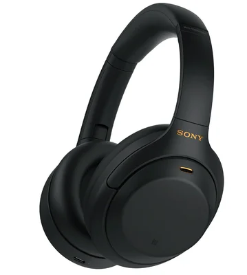Un casque Sony WH-1000XM4 photographié en studio sur fond blanc.