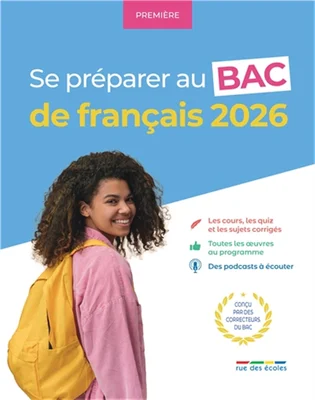 Couverture du guide de préparation 'Se préparer au BAC de français 2026'.