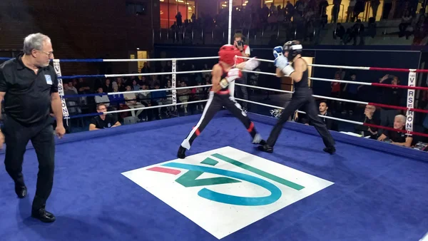 Combat de savate boxe française lors du second tour Auvergne Rhône-Alpes en Haute-Savoie.