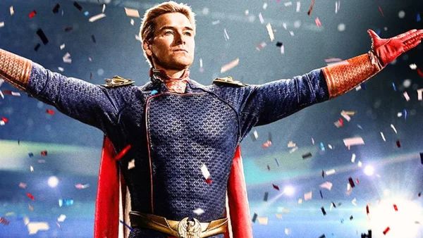 Homelander en pleine gloire dans une affiche de The Boys.