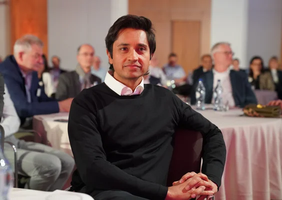 Aditya Mittal, dirigeant d'ArcelorMittal, lors d'une conférence.