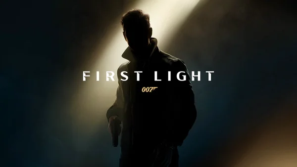 Affiche promotionnelle de la franchise James Bond avec le titre '007 First Light'.