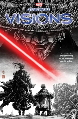 Couverture du comic 'Star Wars: Visions' mêlant esthétique samouraï et sabre laser rouge.