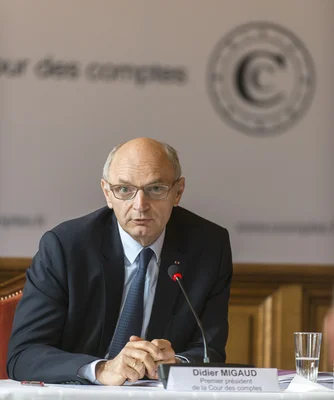 Didier Migaud, président de la Cour des comptes, lors d'une séance en 2014.