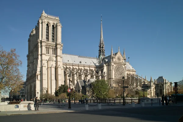 La cathédrale Notre-Dame de Paris vue du sud, depuis le quai de la Tournelle.