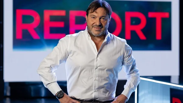 Sigfrido Ranucci lors d'une prise de vue professionnelle pour l'émission 'REPORT'.