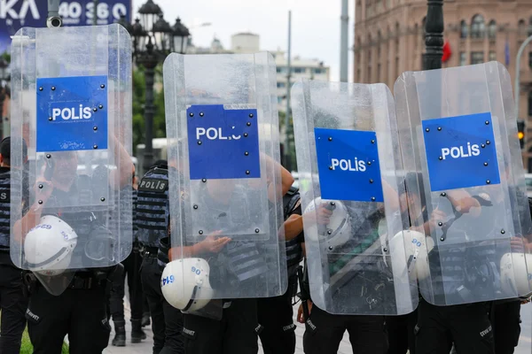 Police anti-émeute déployée à Ankara lors des manifestations en marge du sommet de l'OTAN.