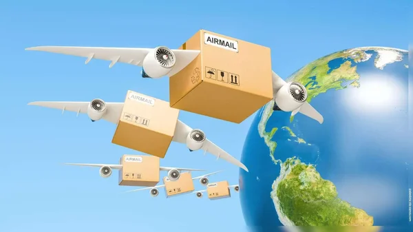 Illustration symbolique du fret aérien mondial, en lien avec les colis d'AliExpress