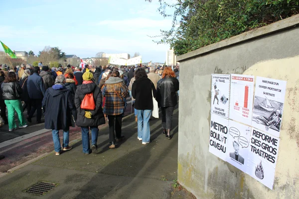 Manifestation contre la réforme du système de retraite français, le 31 janvier 2023, au Mans.