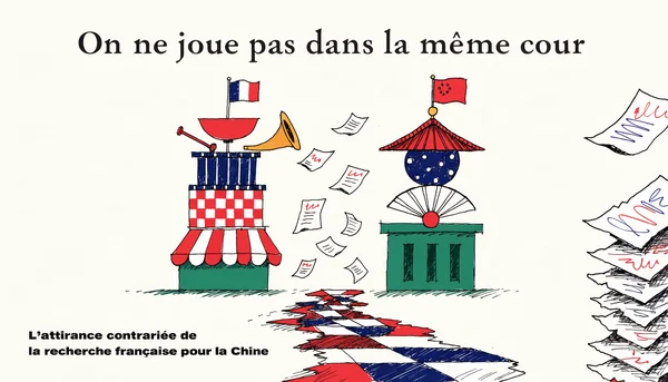 Illustration éditoriale sur L’attirance contrariée de la recherche française pour la Chine : « On ne joue pas dans la même cour »